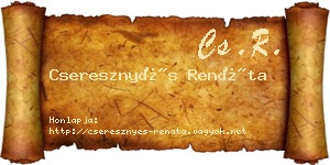 Cseresznyés Renáta névjegykártya