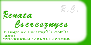 renata cseresznyes business card